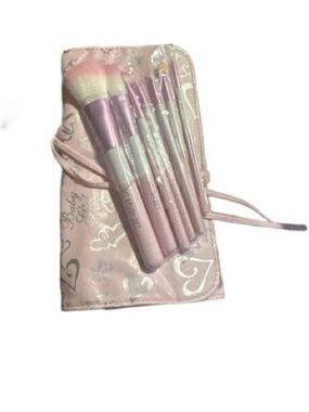 Pink Makeup Brush Set with Matching Pouch - Women Makeup